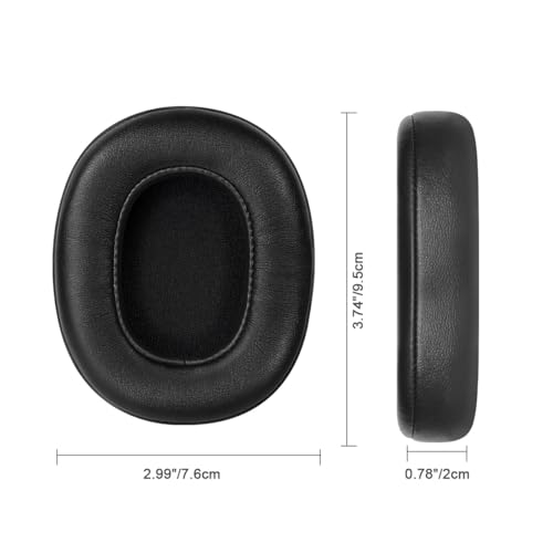 ELZO Replacement Earpads Cushions for Skullcandy Crusher Wireless Evo ANC, Hesh 3 EVO ANC, Replacement Ear Pads with Softer Protein Leather, Memory Foam, Added Thickness, Noise Isolation (Black)