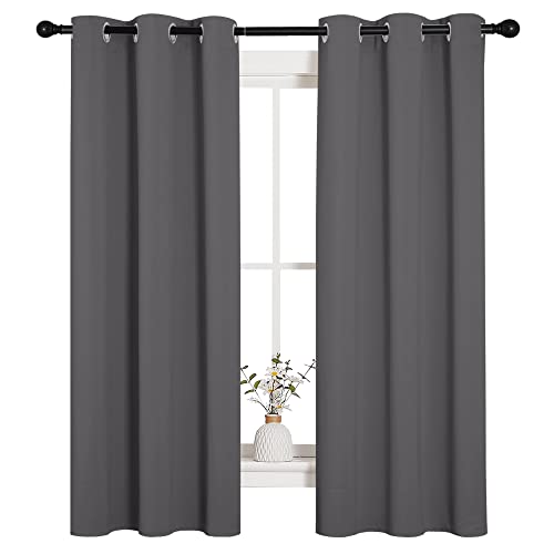 NICETOWN Grey Blackout Curtain Panels for Bedroom, Thermal...