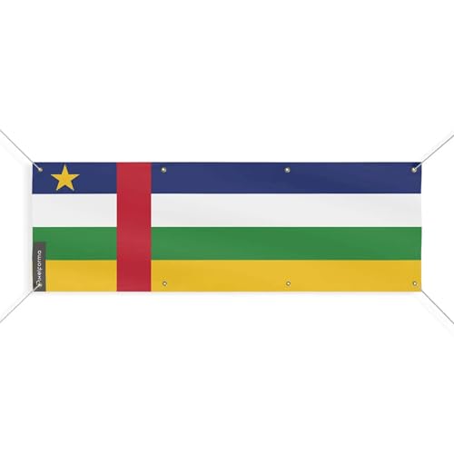 Drapeau République centrafricaine 80x240cm grand format vertical à oeillets