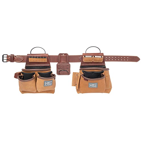 Weaver Tool Gear Super Framer Tool Belt - Heavy-Duty, Durable, and Construction Grade - Designed for Framers by Framers - Made in The USA for Lasting Quality (Small/Medium, Brown Leather) Cover