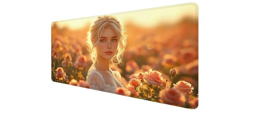 Tapis de souris rose gaming grand format antidérapant mouse pad xxl pour PC gamer