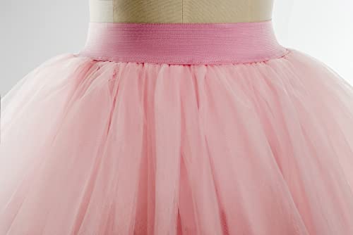 Tulle Skirt For Women Puffy Wedding High Low Layered Tulle Asymmetrical Night Out Skirt Pink #TOP4