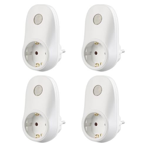 revolt Übergangsstecker: 4er-Set Steckdosen-Adapter mit Lichtsensor, 230V, 690 W Schaltleistung (Helligkeitssensor Steckdose, Zwischenstecker Steckdosenschalter, Schalter)