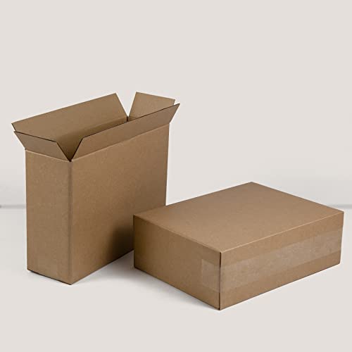 Image of 12x9x4 Inches Shipping Boxes, Brown Corrugated Cardboard Boxes for Small Bussiness, 25 Pack