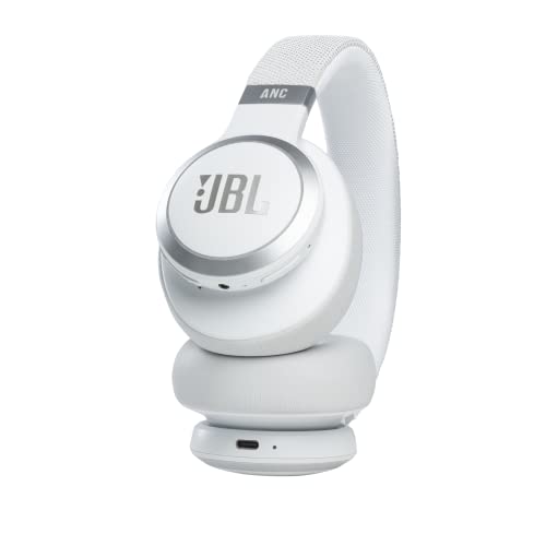 Image of JBL Live 660NC, Smart Adaptive Noise Cancelling Headphones with Mic, Over Ear Headphone, up to 50 Hours Playtime with Quick Charge, Signature Sound, Auto Play & Pause, Dual Pairing & AUX (White)