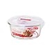 LOCK & LOCK GLASS, 4.0 Cup, Borosilicate Glass, Oven Safe, BPA Free, 100% Airtight, Glass Round Food Storage Container with Lid