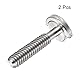 sourcing map 2 Stück Kamera Stativ Schraube 1/4 Stecker Befestigungsschraube Adapter Geschlitzt 1.18 Länge für Kameraständer Mikrofonhalter aus Edelstahl