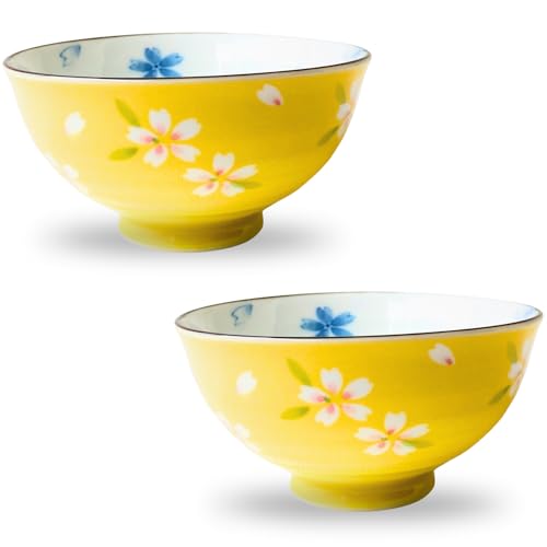 Mino ware Rice bowl Gohan 4.52x2.36inch Cherryblossom pattern,Made in Japan,set of 2