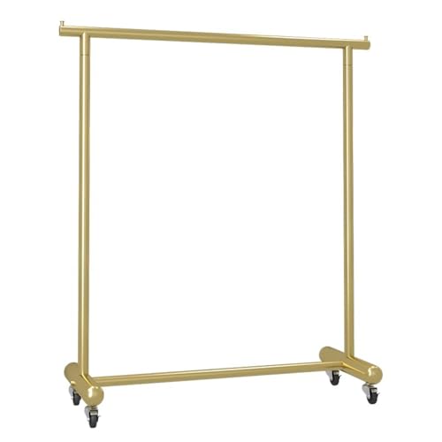 Portant pour chambre et buanderie, portant à vêtements robuste 140cm avec roulettes