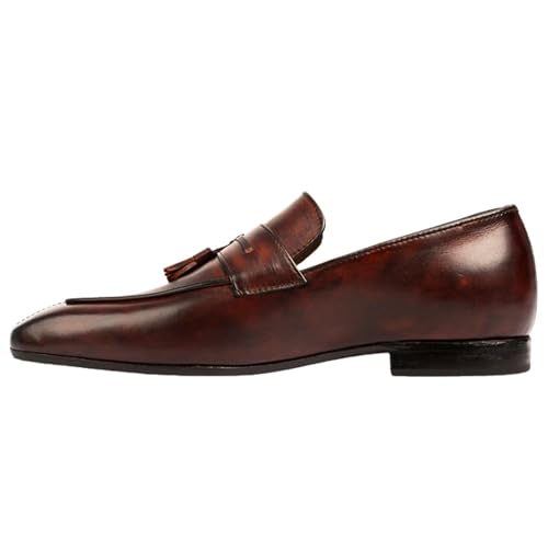 Dress Loafers for Men | Genuine Leather Penny Loafers Slip-On Comfortable Rubber Sole Tassel Design