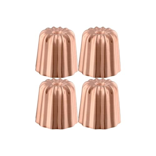 Mauviel MPassion 4-Piece Copper Tinned Canele Mold Set 2.2-in Made in France