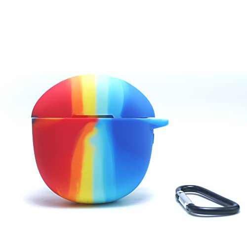 Image of Realme Buds Air 2 Protective Soft Silicone 360 Full Protection Dust-Proof Shockproof Case Cover with Hook (Cover Only) (Rainbow)