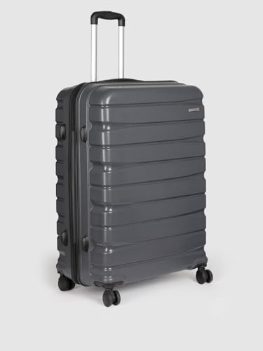 Image of Teakwood 76 CM Unisex Trolley Bag for Travel, Hard Cabin Trolley Large Travel Suitcase Bag, Lock System 360 Degree 8 Rotating Wheels (76 CM, Dark Grey)