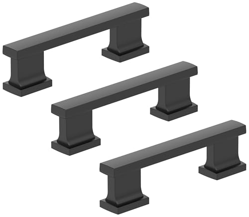 Image of Amerock 10BX37090MB | Matte Black Cabinet Pull | 3 inch (76mm) Center-to-Center | 30 Pack | Triomphe | Furniture Hardware