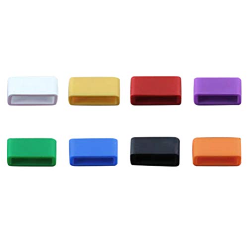 Hemobllo 8 Pièces Boucle de Bracelet de Montre - Remplacement en Caoutchouc Anneaux Sécurisés Support de Bracelet de Silicone Anneau Keeper Boucle 12mm 14mm 16mm 18mm 20mm (Couleur Aléatoire) Cover