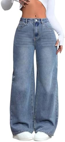 ADBUCKS Baggy Jeans for Women || Women,s Loose Jean Pants || Oversized Jean's for Women's || Wide Leg Jean,s for Woman || Casual Jins for Woman's (in, Numeric, 38, Light Blue)
