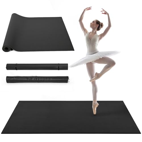 GOOFCXO Portable Dance Floor Mat 6' x 4' Large Dance Flooring for Ballet Non-slip 6MM Thick PVC Dancing Practice Mats for Ballet Jazz Pop Yoga Exercise Mat for Home Dance Schools Stage Studios Gym