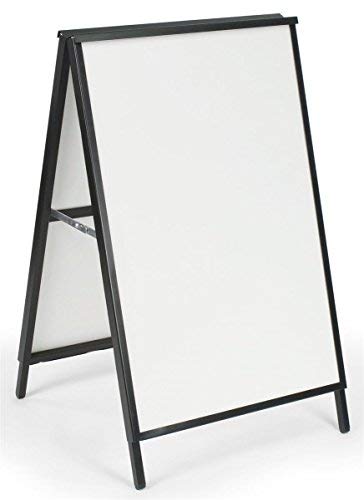 A-Frame Sidewalk Sign for 22x28 Poster Boards, Free-Standing, Double-Sided Real Estate Display Fixture for Outdoor Use, Poster Boards Not Included - Black, Steel