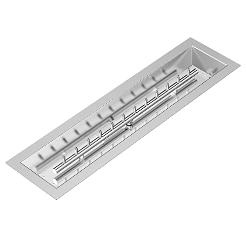 Stanbroil 30" x 6" Linear Drop-in Fire Pit Pan with Upgrade Jet Burner, Natural Gas or Propane Fire Pit for Outside, 54K BTU Max, Higher Flame
