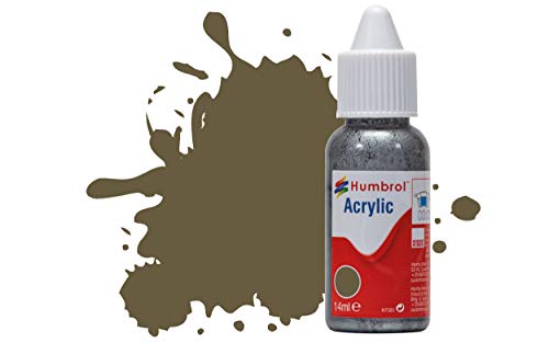 Humbrol Acrylic Paint Dropper Bottle Color No. 86 Olive Green Matt 14ml DB0086