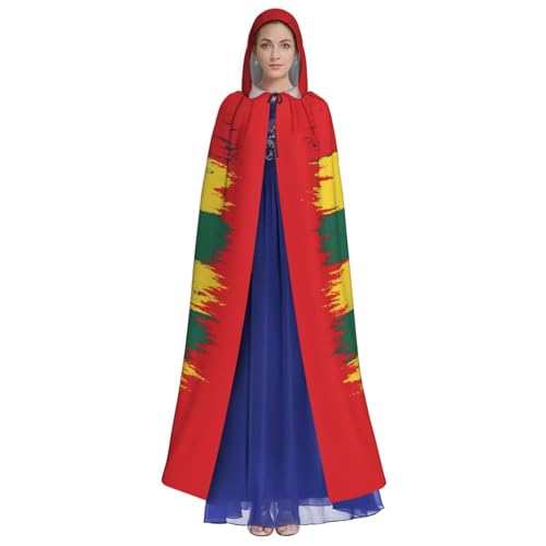 Cape à capuche imprimé drapeau hawaïen et robe de magicien fluide - 3