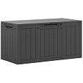 YITAHOME 100 Gallon Outdoor Storage Box, Large Water Resistant Resin Deck Box, Indoor Outdoor Lockable Storage Container for Patio, Garden, Cushions, Tools, Equipment (Dark Gray)