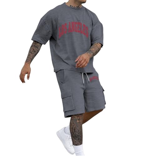 Survêtement homme respirant et confortable ensemble short t-shirt anti-transpiration