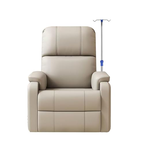 待合室用チェア、クリニック受付用チェア、点滴スタンド付き医療用点滴チェア、パッド入りリクライニング臨床用チェア(Beige)