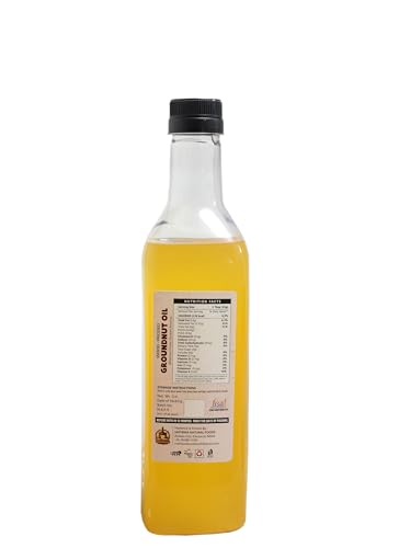 Image of Sarv Matrikaa Natural Pure Wood Pressed Groundnut Oil 1 Liter | 100% Natural, Peanut Oil for Cooking & Frying | Rich in Nutrients