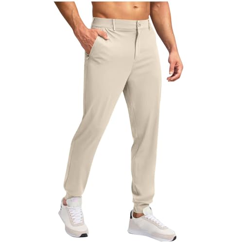 Golf Pants Men Jogger Slim Fit - Mens Dress Pant Stretch with Belt Loops Tapered Casual Business Travel Work Sweatpants