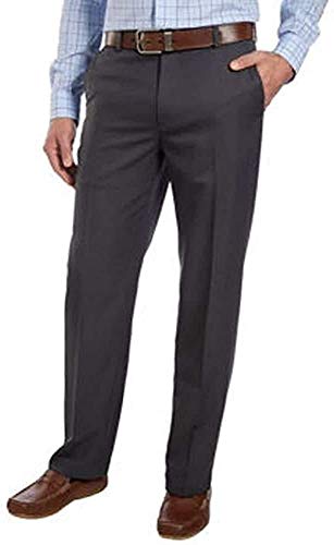 IZOD Mens Performance Stretch Straight Dress Pants (Dark Grey, 34W x 30L)