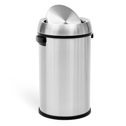 Caneca de Basura de Acero Inoxidable 65L con Tapa Basculante