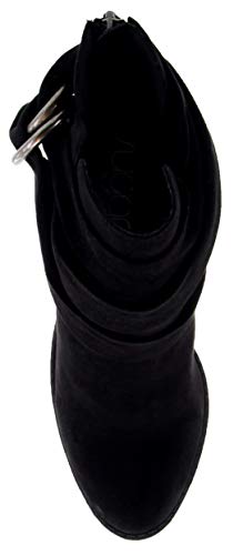Sugar Women's Victory Transitional Dress Block Heel Ankle Boot Ladies Slouch Bootie with Open Ankle Black 7