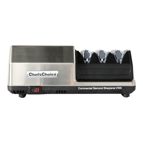 Chef'sChoice Professional Commercial Electric Knife Sharpener Edge Select With 20-Degree Sharpening Module 100-Percent Diamond Abrasives And Precision Angle Guides NSF Approved, 3-Stage, Silver - Thumbnail 2