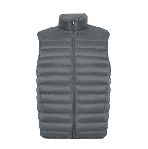 Chaleco plumón de pato 90% hombre gilet premium ultra ligero gris casual L