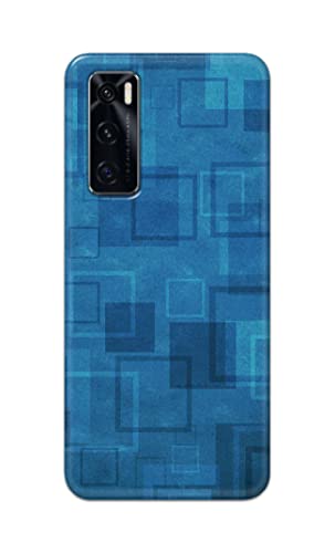 Image of Printed Hard Back Cover Case for Vivo V20 SE Back Cover (Plain Azure Blue) -1302