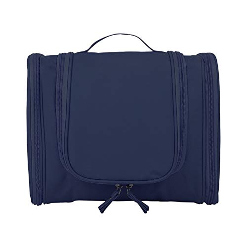 TIANHAO - Neceser de aseo, cosmético, bolsa de gran capacidad, con gancho y asa, ideal para viaje, color azul