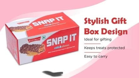 Image of BakeMate Snap It Milk & Chocolate Wafer - Pack of 1 (30 Pieces) - 600g | Crispy Wafer with Smooth Chocolate Filling | Birthday Chocolates.