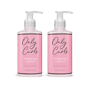 Only Curls Enhancing Curl Gel Duo, Curly Hair Product, Curl Enhancer & Frizz-Control, Lightweight Styling Gel, Medium Hold, Soft, Defined, Frizz-Free Curls, Cast-Free, For All Curly Hair, 250ml x2