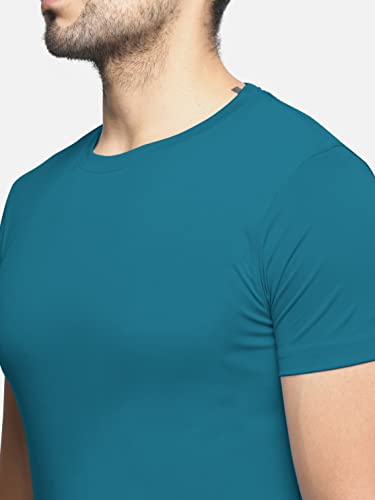 Image of BULLMER Solid Cotton Blended Half Sleeve Round Neck Tshirt for Men