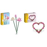 LEGO Creator Lotus Flowers Set, Bouquet Building Kit for Girls, Boys and Flower Fans & Creator Heart Ornament Set, Building Toy for 9 Plus Year Old Girls & Boys, Kids' Bedroom Decoration