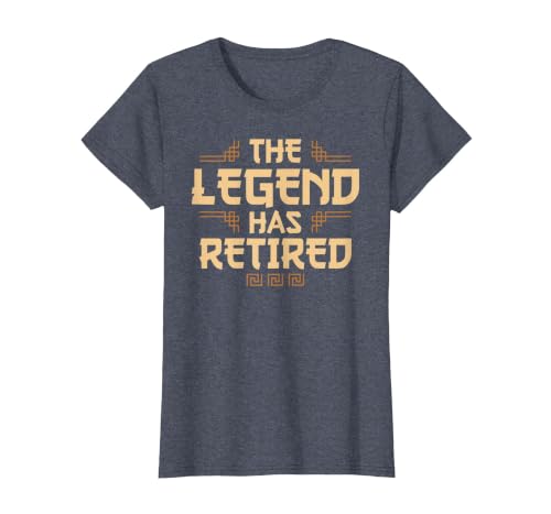 The Legend Has Retired Retirement Humor T-Shirt, Women, Heather Blue, 3X-Large