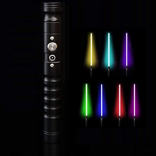 MAQRLT Sabre Laser Robuste avec poignée en métal RVB 7 Couleurs 3 Ensembles Soundfonts Jouets de Force Cadeau Épée Laser Décorations Lumières Fête Halloween Accessoires de Jeu de rôle