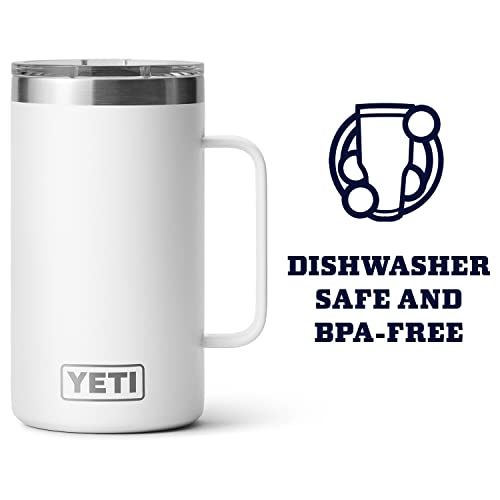 Image of YETI Rambler 24 oz Mug, Vacuum Insulated, Stainless Steel with MagSlider Lid, White