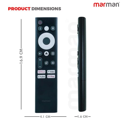 Image of marman Compatible with Intex Google TV Remote Control Suitable for Smart LED 4K Ultra HD Full HD QLED Television Without Voice Command - Match Keys Exactly with Existing Remote Controller