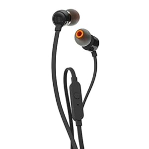 JBL Tune 110 – In-Ear Kopfhörer mit verwicklungsfreiem Flachbandkabel und Mikrofon in Schwarz – Für grenzenlosen…