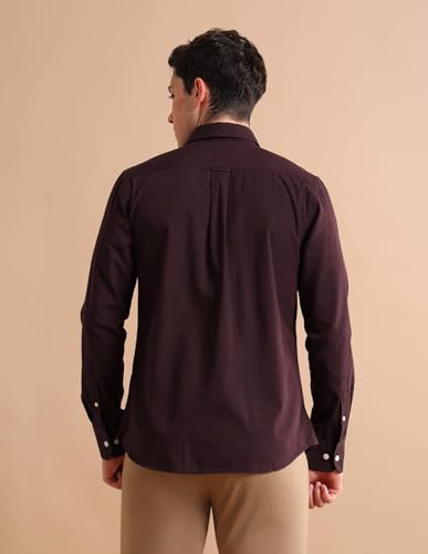 Image of U.S. Polo ASSN. Solid Regular Fit Shirts for Men - 100% Cotton, Full Sleeve Mens Casual Shirts