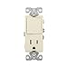 Eaton TR7730A 15-Amp 3-Wire TR Receptacle 120-Volt Decorator Combination Single-Pole Switch with 2-Pole, Almond