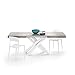 MOBILI FIVER, Mesa Extensible Emma 140 Color Cemento Gris, con Patas Cruzadas Blancas, Aglomerado y Melamina/Hierro, Made in Italy