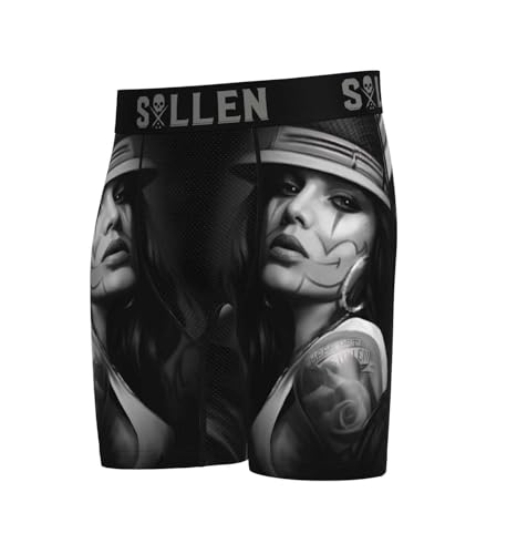 Sullen Men's Payasa Tattoo Lifestyle Graphic Boxer Shorts Black